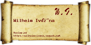 Wilheim Ivána névjegykártya